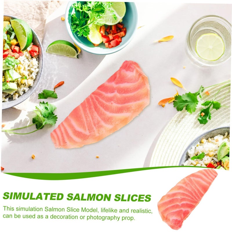 Lifelike Artificial Salmon Slice Model For Kitchen Display Photography - Image 5