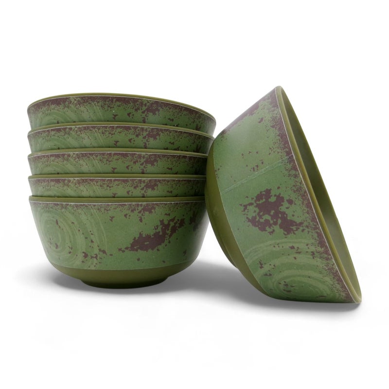 Superware | Pure Melamine | Bowl Set - Rustic Q Olive Green- Matt 4” (6 nos.) | Stain Free, Glazed Finish - Image 2