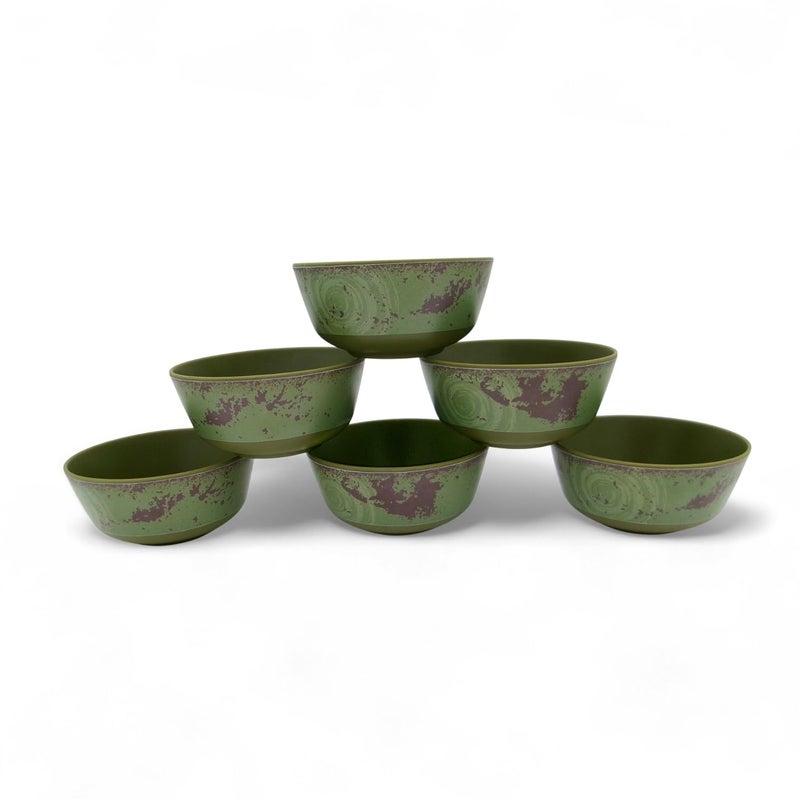 Superware | Pure Melamine | Bowl Set - Rustic Q Olive Green- Matt 4” (6 nos.) | Stain Free, Glazed Finish - Image 5