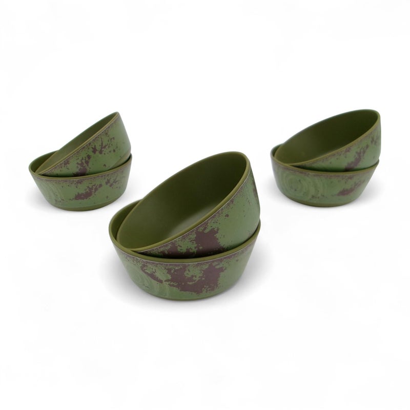 Superware | Pure Melamine | Bowl Set - Rustic Q Olive Green- Matt 4” (6 nos.) | Stain Free, Glazed Finish - Image 4