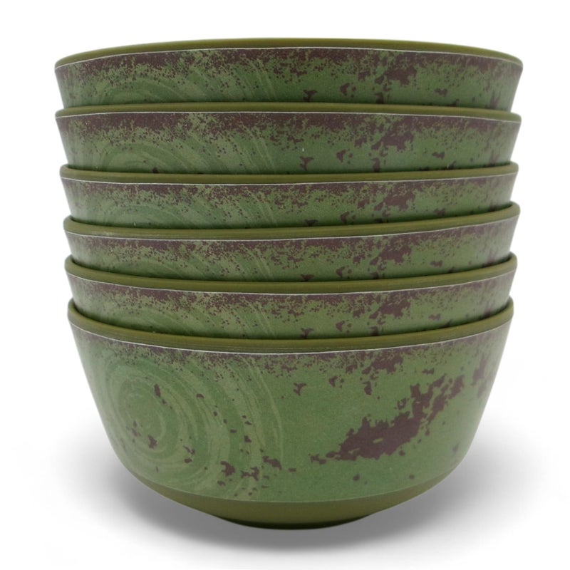 Superware | Pure Melamine | Bowl Set - Rustic Q Olive Green- Matt 4” (6 nos.) | Stain Free, Glazed Finish - Image 1