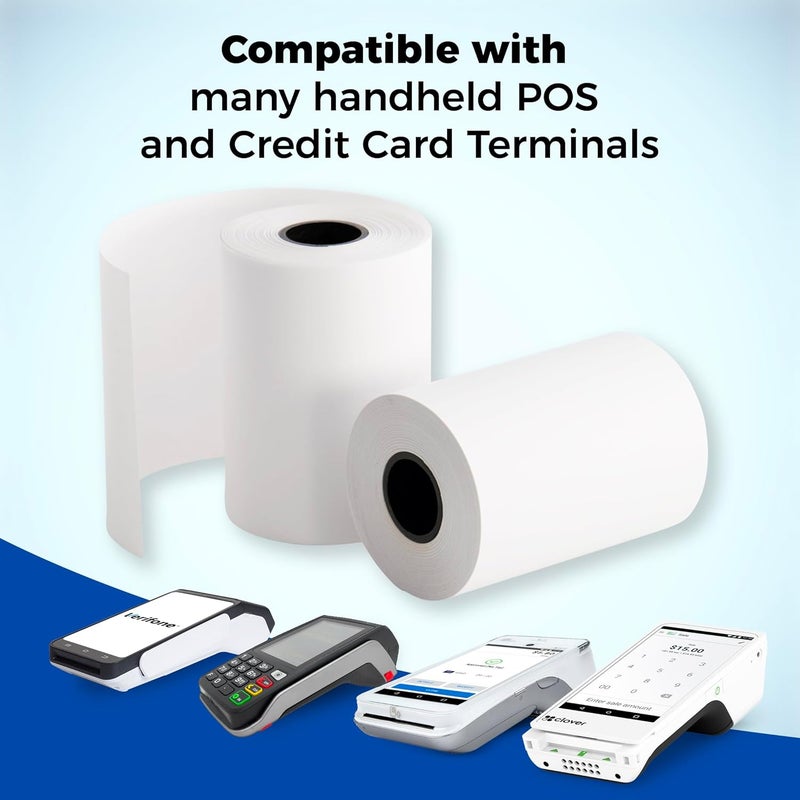 ReceiptPaperPro 2 1/4” x 65 ft Thermal Receipt Paper Rolls, fits Ingenico Desk 3500 Desk 5000 Move 5000 Verifone t650 Pax a920, 50 Rolls/Case - Image 5