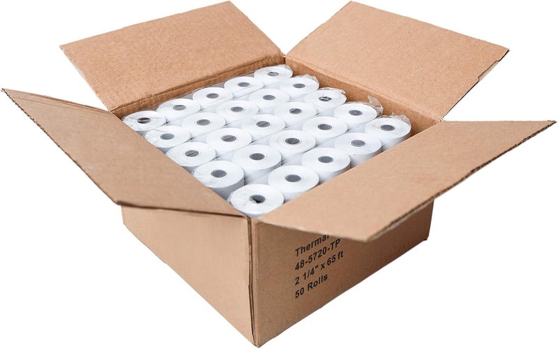 ReceiptPaperPro 2 1/4” x 65 ft Thermal Receipt Paper Rolls, fits Ingenico Desk 3500 Desk 5000 Move 5000 Verifone t650 Pax a920, 50 Rolls/Case - Image 2