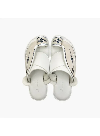 الواحة Men's Embroidered Slip-On Arabic Sandals