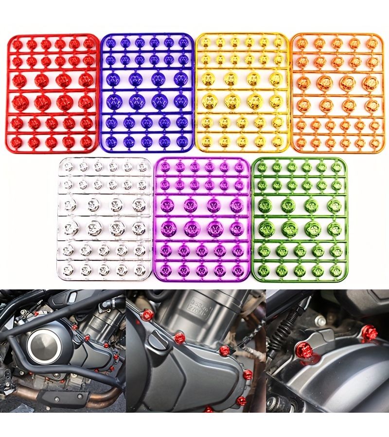 Blue Engine Head Screw Cap Decorative Nut For Motorcycle Scooter Modification - Image 4
