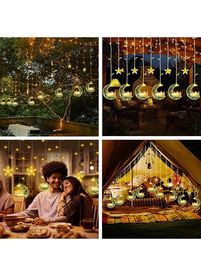 Yoawllty - Ramadan Lights, Ramadan Night Lights, Ramadan Decorations, Ramadan String Lights Decorations for Home(5 Stars and 5 Moons Castle Shaped) - Image 1