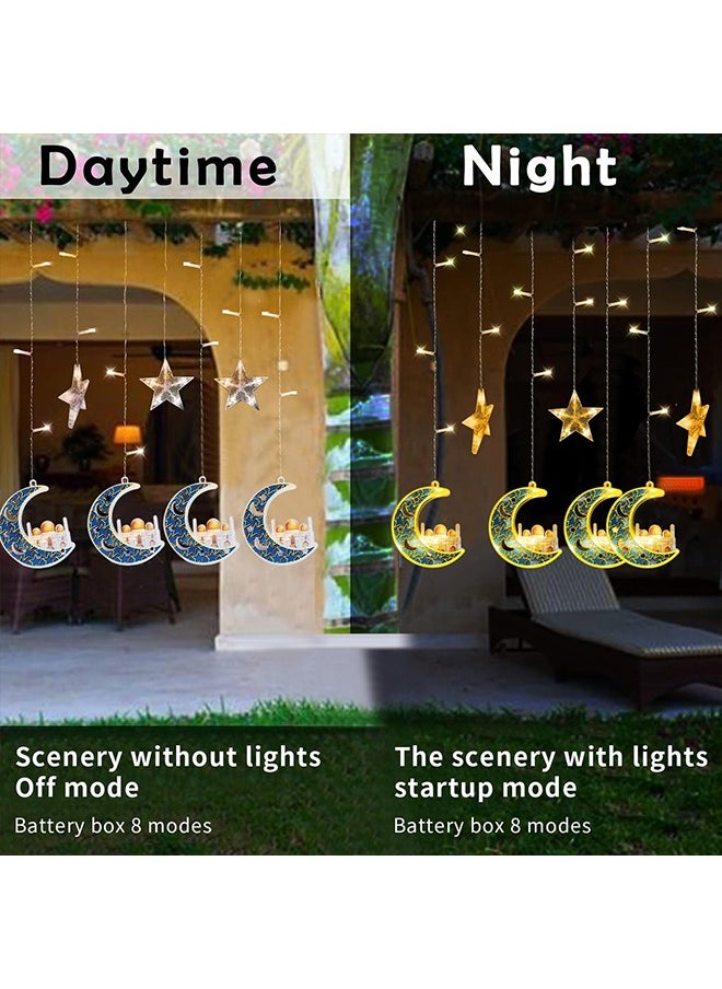 Yoawllty - Ramadan Lights, Ramadan Night Lights, Ramadan Decorations, Ramadan String Lights Decorations for Home(5 Stars and 5 Moons Castle Shaped) - Image 1