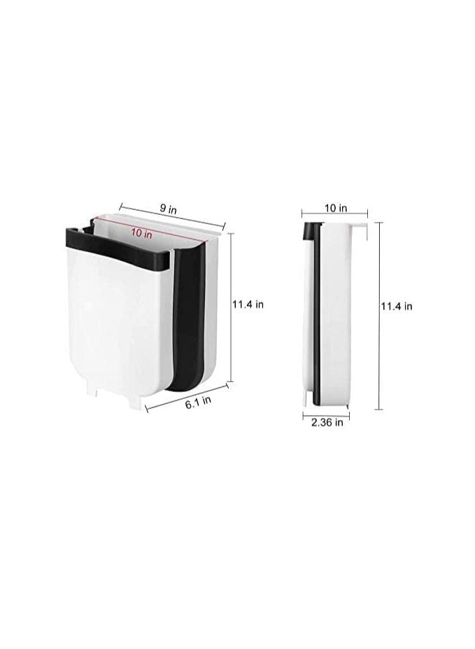 PROMASS SJ Hanging Trash Can For Kitchen Cabinet Door, Foldable Small White Compact Garbage Can.Easy Suitable For Kitchen, Bedroom, Car and so on - Image 4