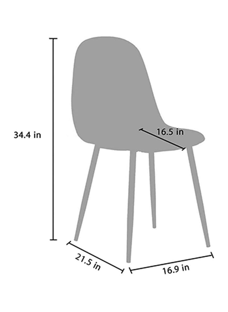 Mahmayi HYDC001 Washable PU Cushion Seat Back Brown Dining Chair - Pack of 4