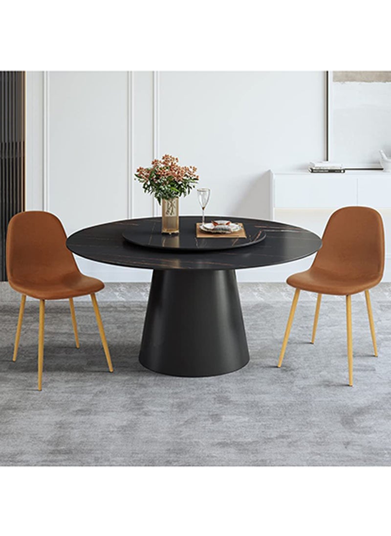 Mahmayi HYDC001 Washable PU Cushion Seat Back Brown Dining Chair - Pack of 4