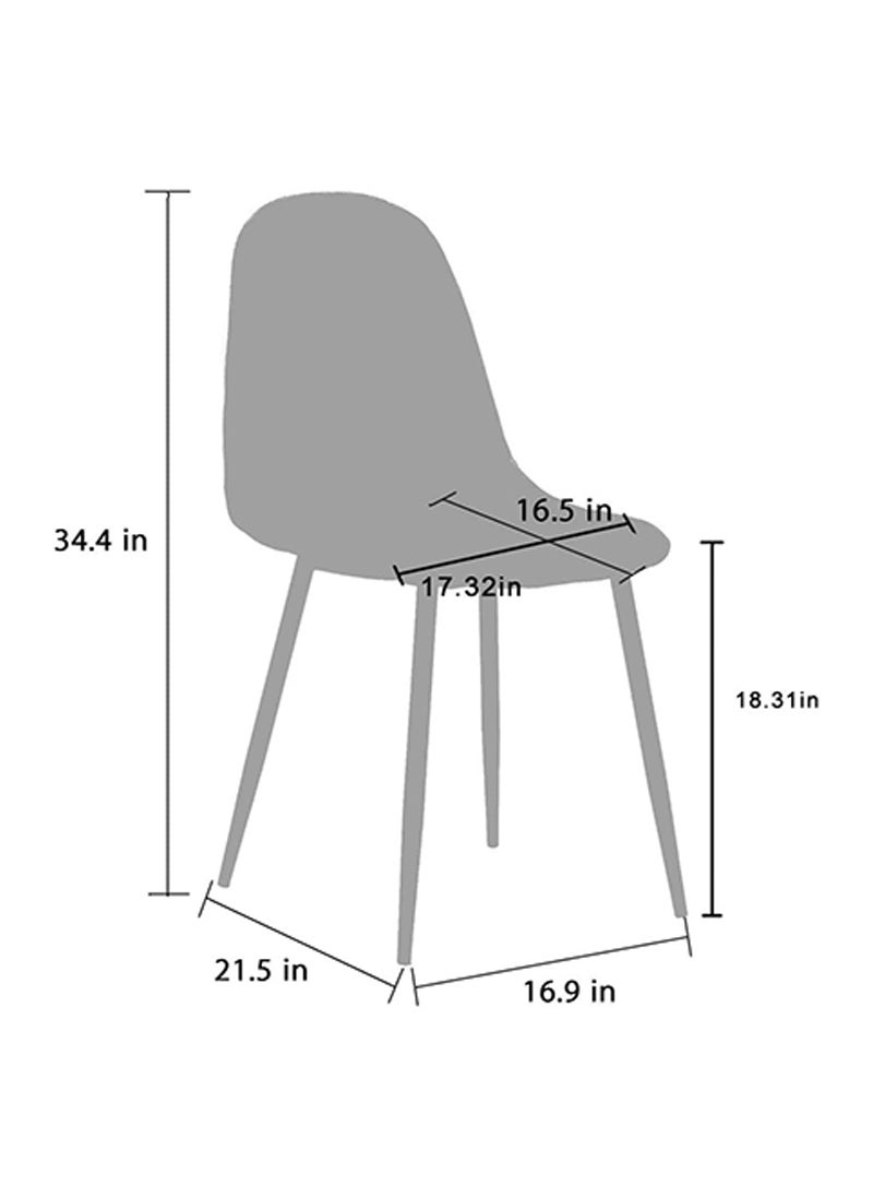 Mahmayi HYDC001 Washable PU Cushion Seat Back Brown Dining Chair - Pack of 4