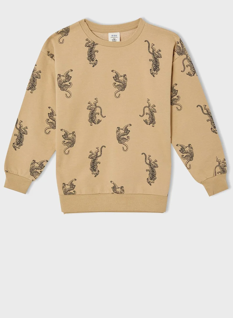 DeFacto Kids Printed Sweatshirt