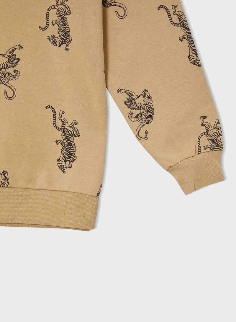 DeFacto Kids Printed Sweatshirt