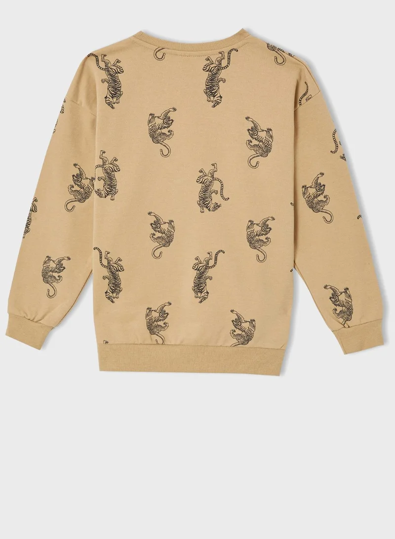 DeFacto Kids Printed Sweatshirt
