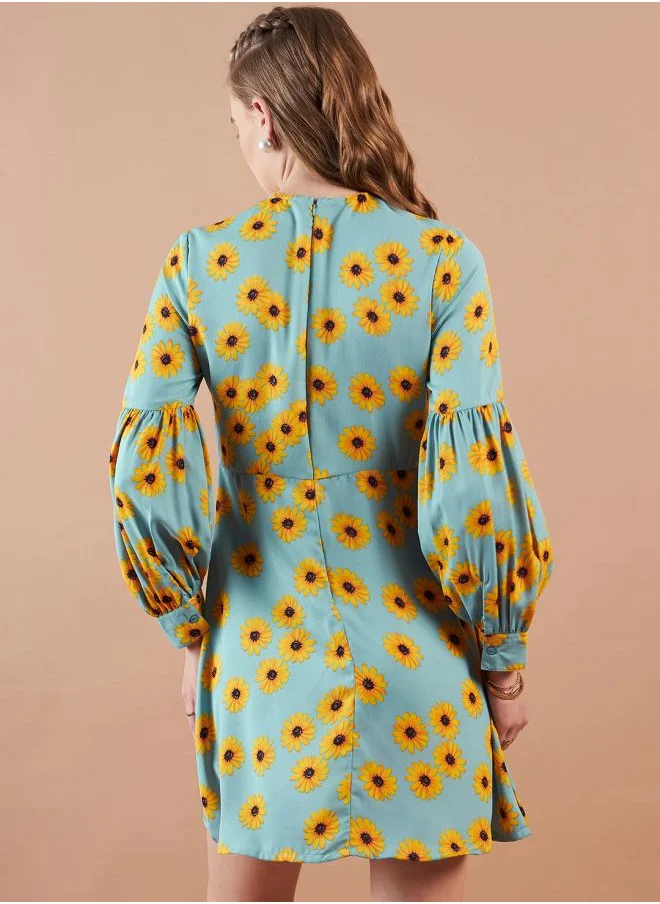 Freehand Women Regular Fit Casual Floral Print Shift Dress