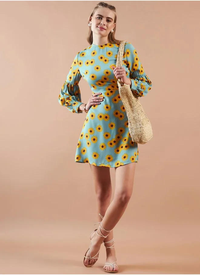 Freehand Women Regular Fit Casual Floral Print Shift Dress