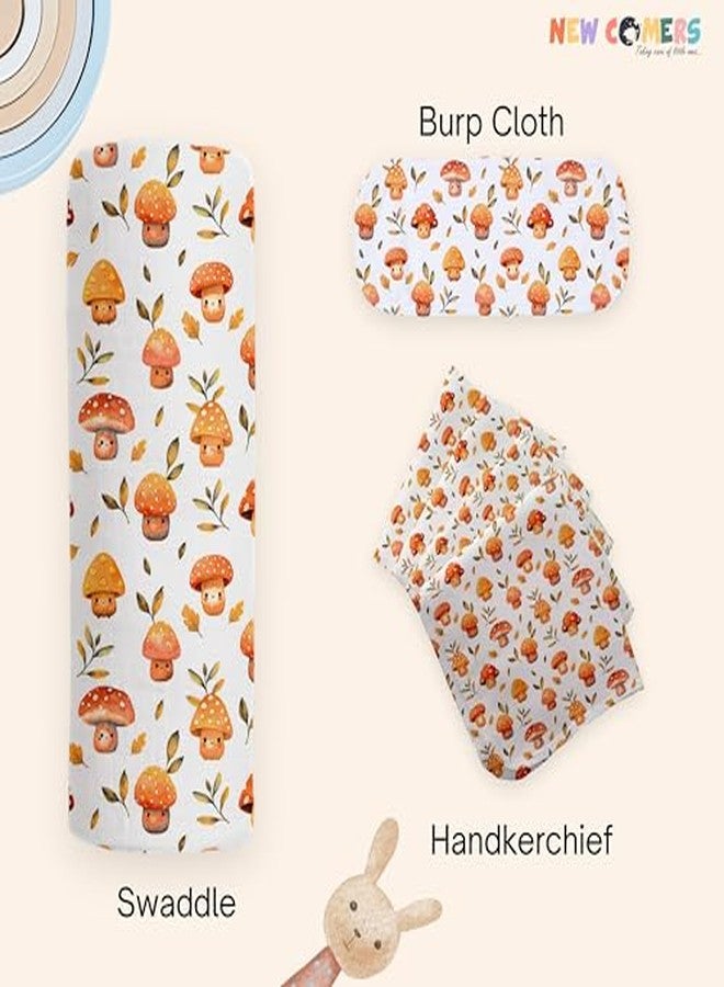 NEW COMERS Baby Muslin Cloth Set | 6 Pcs Double Layered Pure Cotton Swaddle Wrap | Soft & Absorbent Baby Burp Cloth & Reusable Washcloth Towels, White (SBW_06) - Image 2