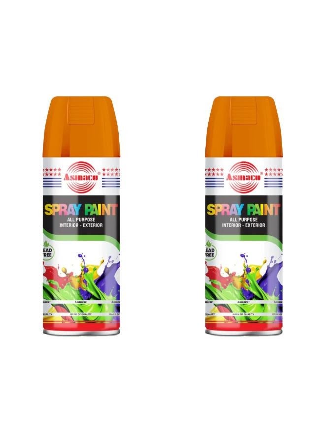 اسماكو بخاخ طلاء - برتقالي - 400 مل - مجموعة قطعتين