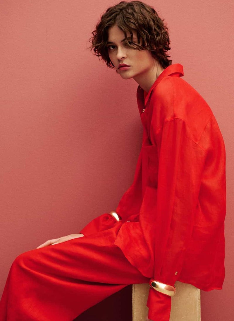 MANGO - Regular Ramie Shirt Pocket - Image 1