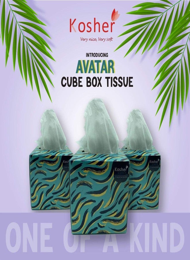 Kosher Avatar 2 Ply Facial Cube Tissue Box | Pack of 6 | 80 Pulls per Box (Total 480 Pulls) - Image 3