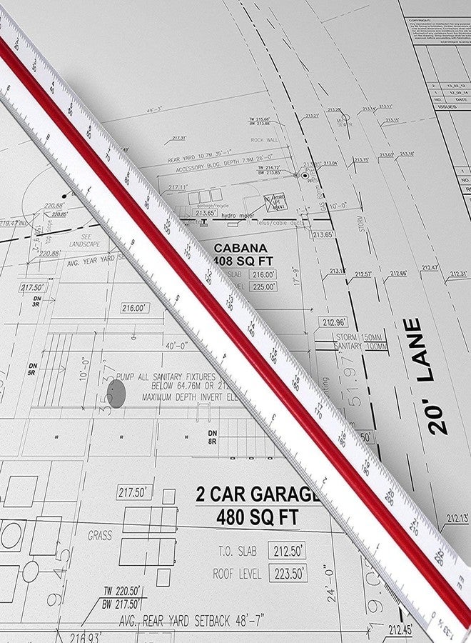 VIYOT Plastic Triangle Scale Ruler, 30 cm/12-inch, Measuring Tool for Architects, Engineers, Students, Office, 1-Piece - Image 3