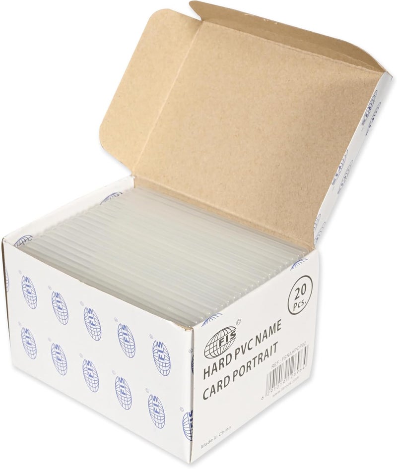 FIS Hard PVC Vertical Name Card Holder, 9x5.7cm, Box of 20 Pieces - Image 2