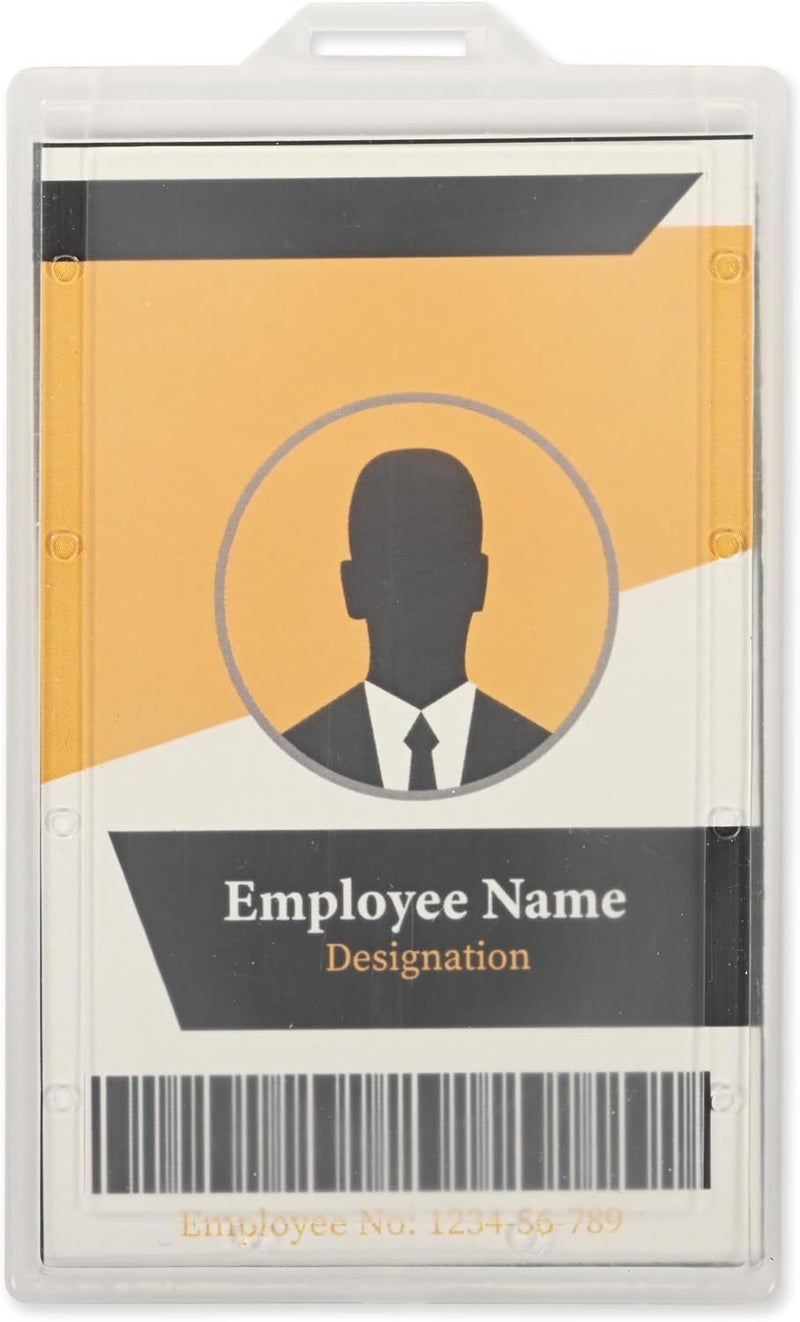 FIS Hard PVC Vertical Name Card Holder, 9x5.7cm, Box of 20 Pieces - Image 1