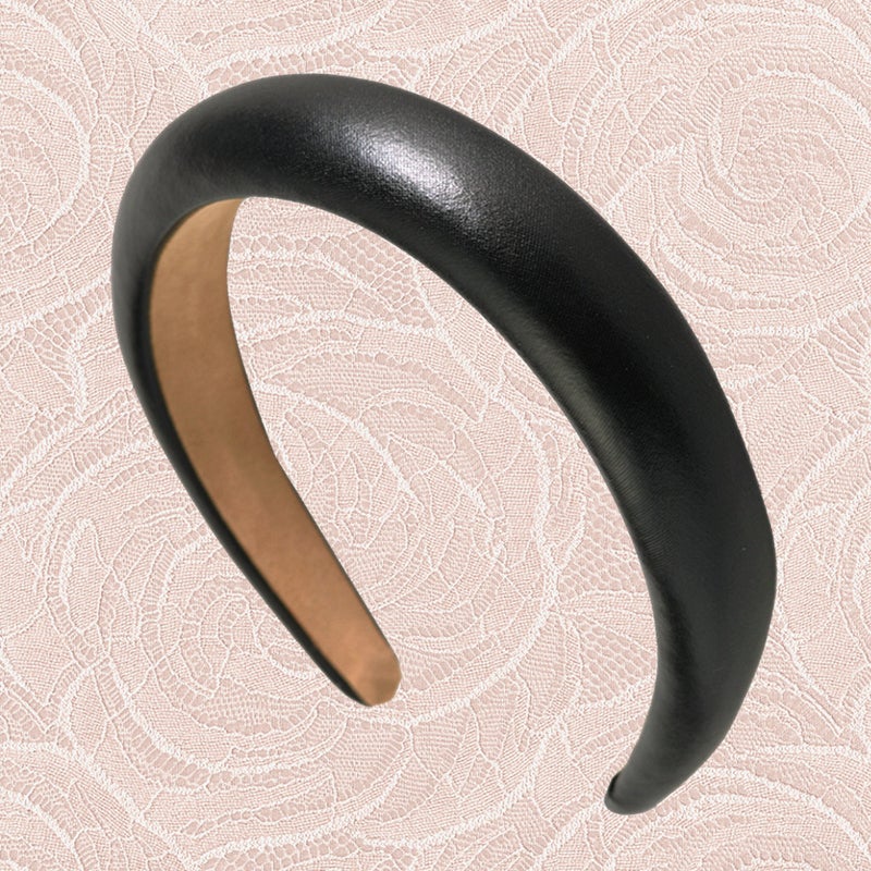Sponge Hair Band Wide Headband Color Headdress Simple Headwear for Womnen Girls Narrower Black - Image 1