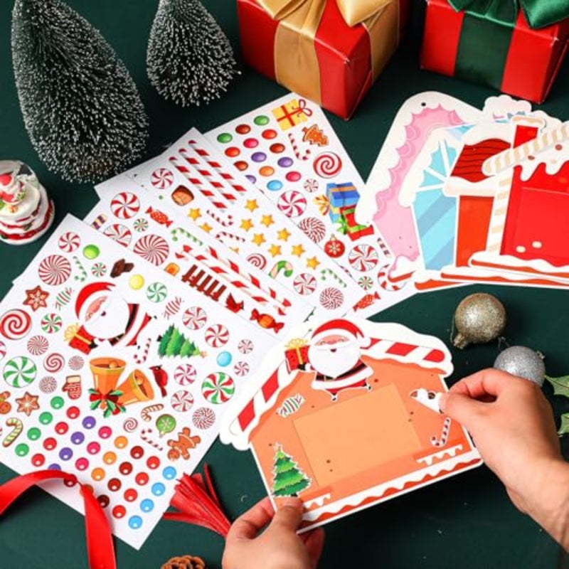 36 Pack Christmas DIY Picture Frames Craft Kit Xmas Tree Photo Frames Ornaments with Stickers for Xmas Winter Holiday Party Activities Favor - Image 4