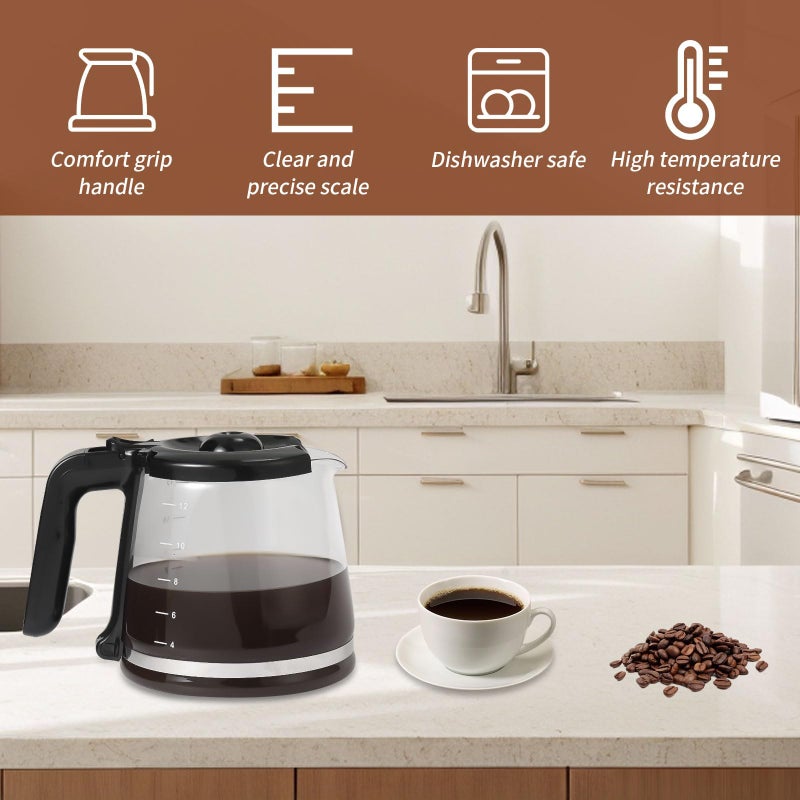 Roabertic 12 Cup Replacement Pot for Mr. Coffee, 12 Cup Carafe Replacement Pot Compatible with Mr. Coffee RF, LM, PC and SC Series - Image 5