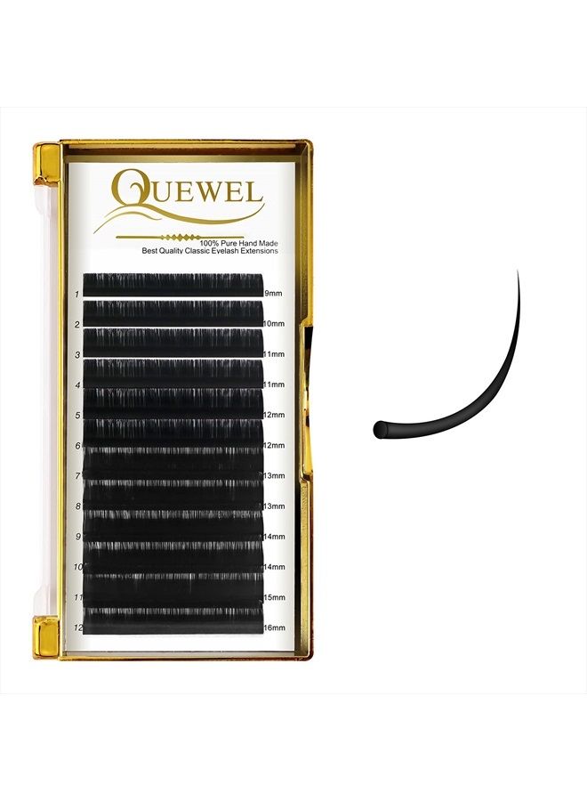 QUEWEL Individual Classic Lashes .20 Lash Extensions C Curl MIX9-16 Silk Lash Extensions C/D Single Eyelash 9-25 Mixed Eyelash Extensions 9-16/15-20/20-25 Professional Salon Use (0.20 C MIX9-16mm) - Image 1