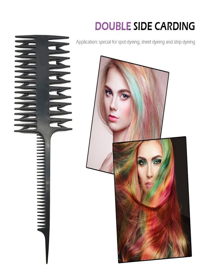 Krifa Enterprise 3-Sided Hair Styling Comb - Professional Weaving & Highlight Comb with Rat Tail - Micro Braiding & Sectioning Tool for Salon & Home Use - Black, 1 Piece - Image 2
