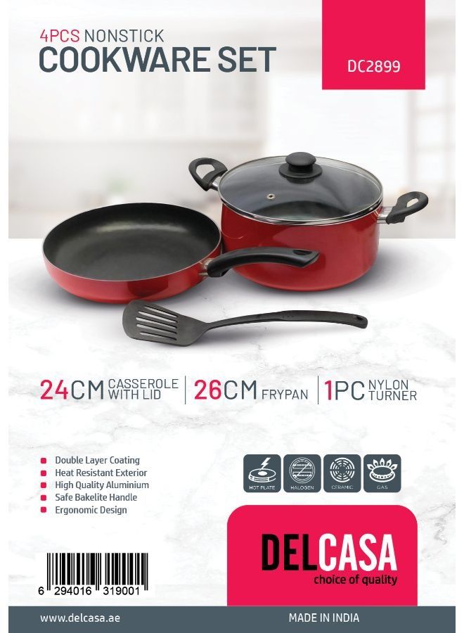ديلكاسا مجموعة أواني طهي غير لاصقة مكونة من 4 قطع - Image 2