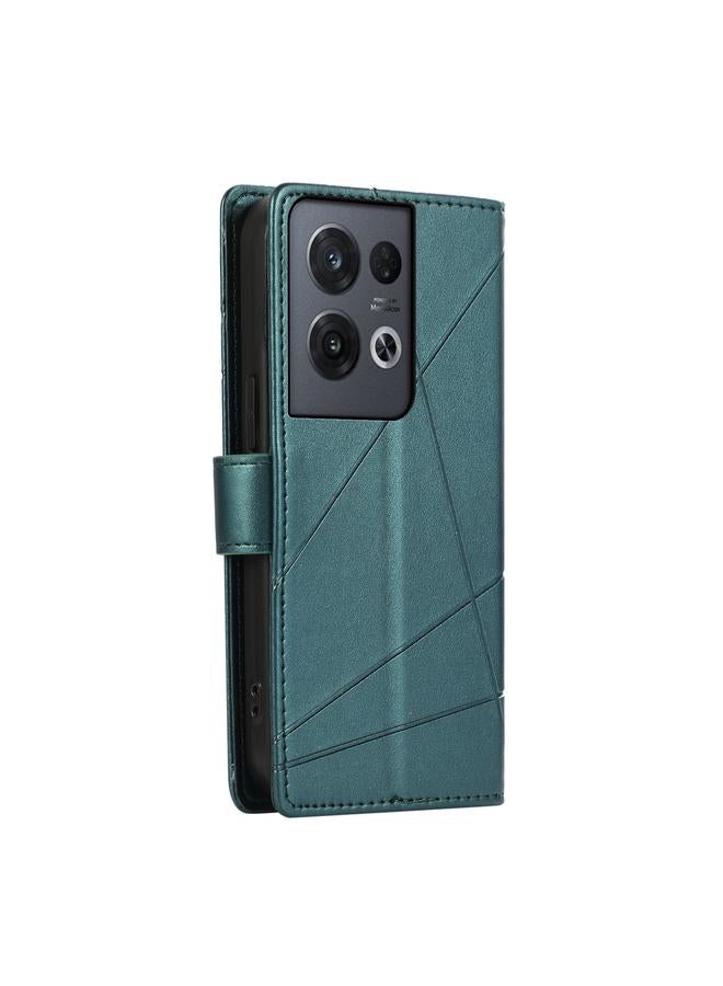 إيروريكس جراب لهاتف OPPO Reno8 4G مصنوع من جلد البولي يوريثان الأصلي ومزخرف بخطوط منقوش - Image 3