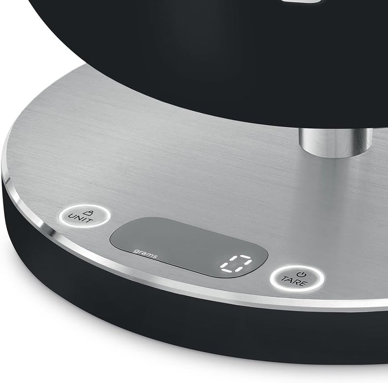 Smeg KSC01BLMWW Analog Digital Scale – Black Matt Finish, Precision Coffee Scale, Easy-to-Read Display, Ideal for Espresso, Brewing, and Baking KSC01BLMWW Black Matt