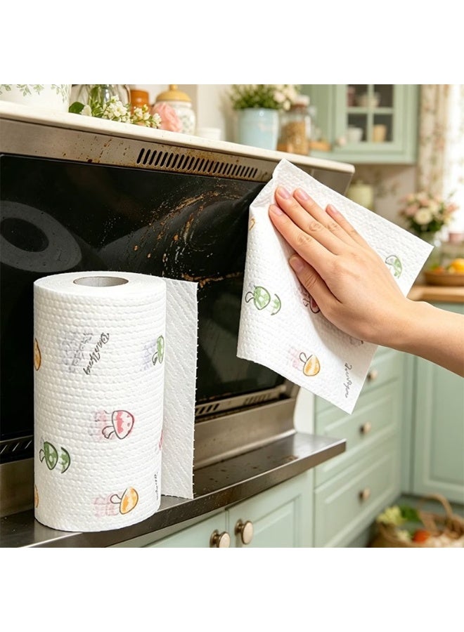 Kitchen Towels, Wet and Dry, Absorbent, 2 Rolls (50 Sheets Each), Random Pattern - Image 5