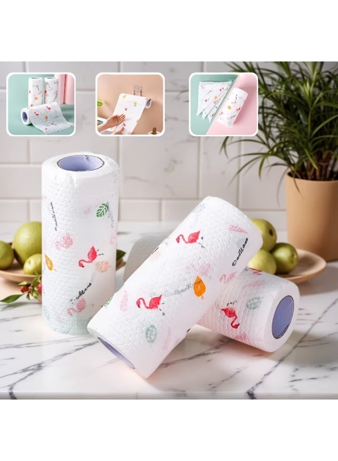 Kitchen Towels, Wet and Dry, Absorbent, 2 Rolls (50 Sheets Each), Random Pattern - Image 4