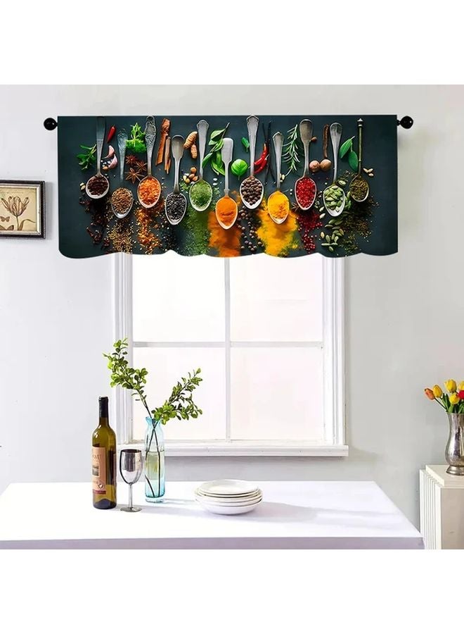 Spices Printed Flat Kitchen Curtain 17 72x53 94 Inch Multicolor Decor For Home Cafe Office - Image 5
