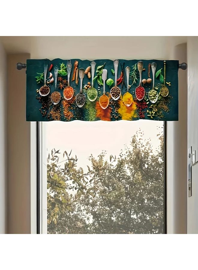 Spices Printed Flat Kitchen Curtain 17 72x53 94 Inch Multicolor Decor For Home Cafe Office - Image 2