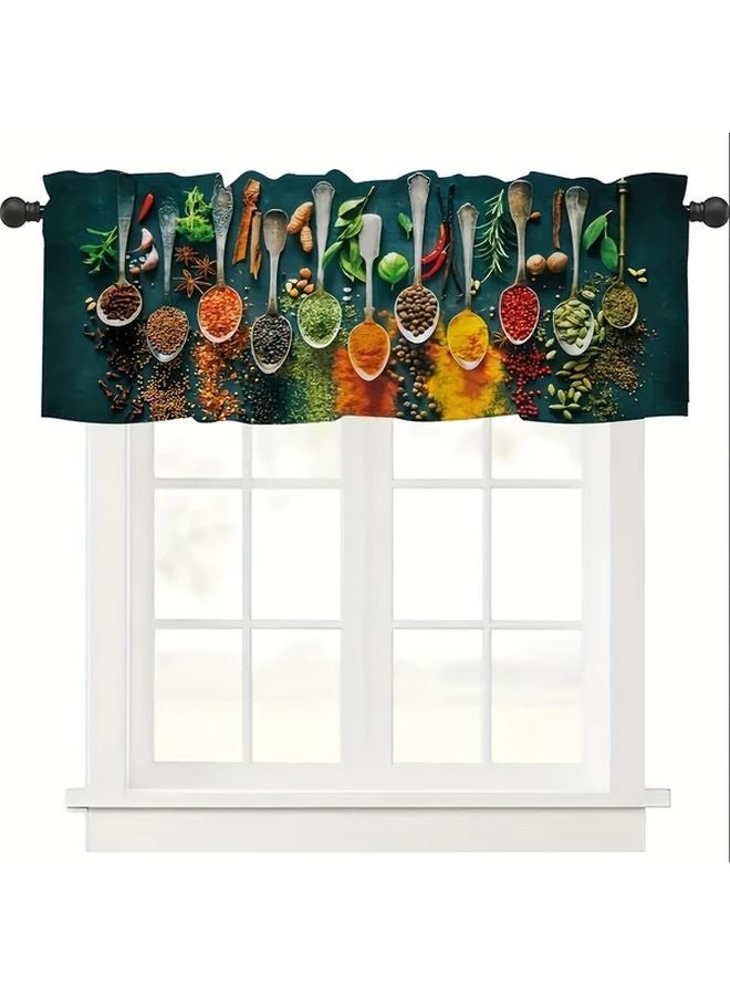 Spices Printed Flat Kitchen Curtain 17 72x53 94 Inch Multicolor Decor For Home Cafe Office - Image 3