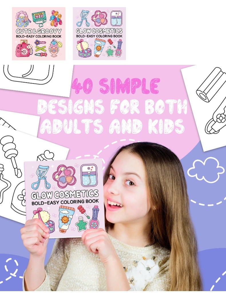 CALL PLAY 2pcs Coloring Book, Big Book , 80 Coloring Pages, Gift for Kids, Age 3, 4, 5, 6,7,8,9,10 - Image 1