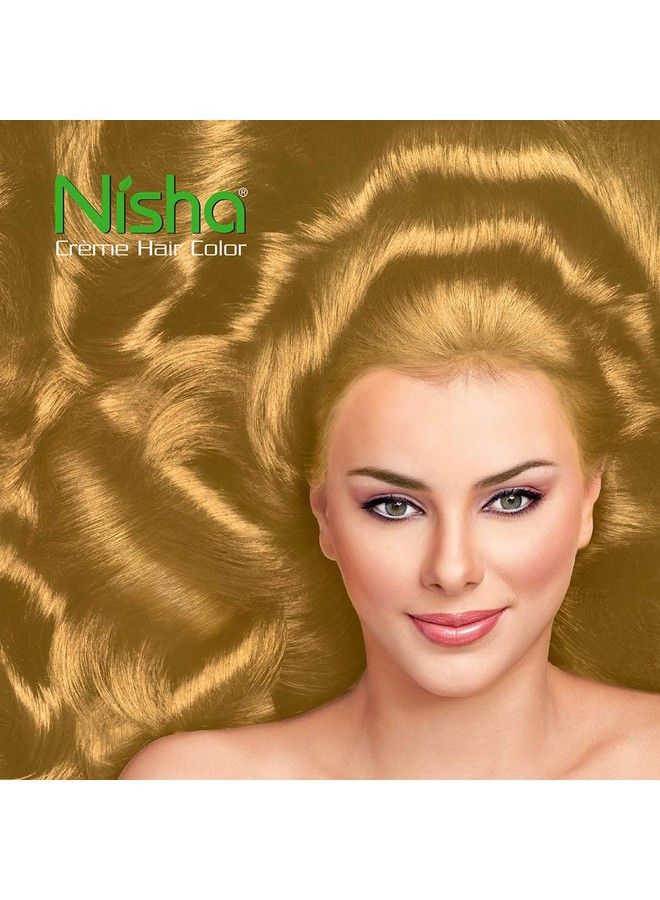 Nisha كريم لون الشعر أشقر ذهبي للنساء والرجال، لون شعر يدوم طويلاً، تغطية 100% للشعر الرمادي مع مستخلصات الحناء، عبوة من قطعتين - Image 5