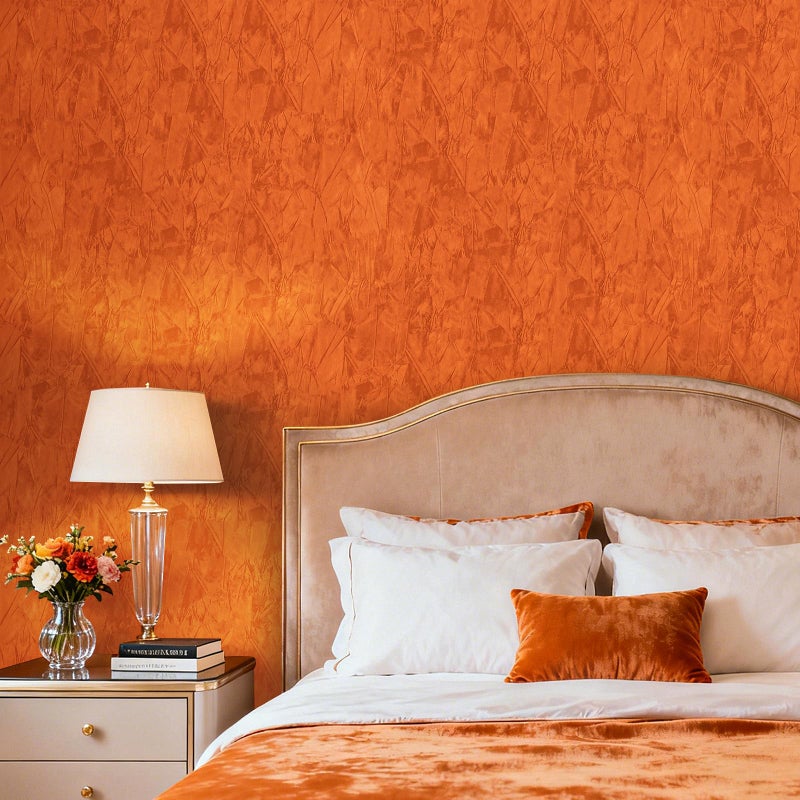 HelloWall Orange Wallpaper Crushed Felt Velvet Wallpaper Peel and Stick Velvet Drawer Liner Luxury Self Adhesive Felt Fabric Flocking Liner Orange Contact Paper for Jewelry Girls Nursery Decor 17.5x80 - Image 4