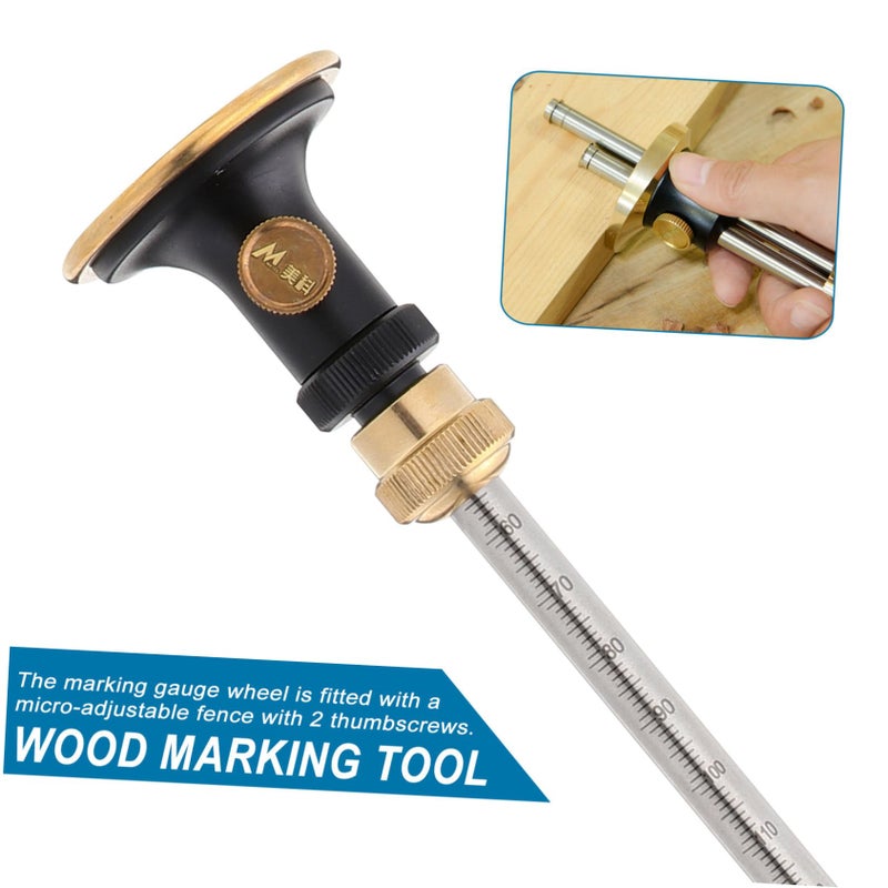 Wood Marking Gauge Dovetail Marker Tool with Brass Wheel Lightweight Scriber for Woodworking - Image 4