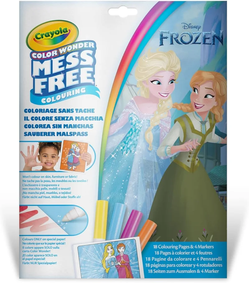 Crayola CRAYOLA - Color Wonder, Colouring Set with 18 Coloring Pages and 4 Stain-free Felt Pens, Frozen Topic, Creative Activity for Children