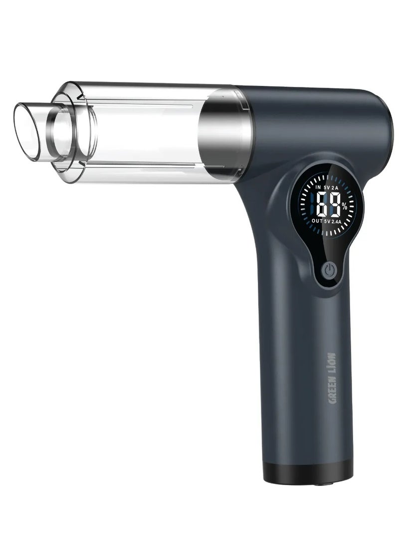 GREEN LION Multi-Function Portable Jump Starter, Blower, Powerbank, Vaccum  / Car Jump Starter & Power Bank (8000mAh Battery & 70000RPM Motor) / 12V Battery Booster / Smart Jumper Cables / Vacuum Cleaner & Air Inflator (40L/min Airflow) / PowerBank Charger / Portable Dust Blower / Digital Display - Grey - Image 1