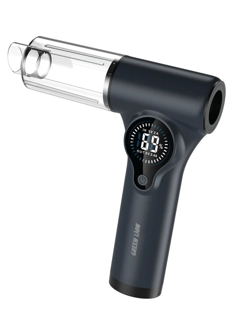 GREEN LION Multi-Function Portable Jump Starter, Blower, Powerbank, Vaccum  / Car Jump Starter & Power Bank (8000mAh Battery & 70000RPM Motor) / 12V Battery Booster / Smart Jumper Cables / Vacuum Cleaner & Air Inflator (40L/min Airflow) / PowerBank Charger / Portable Dust Blower / Digital Display - Grey - Image 4