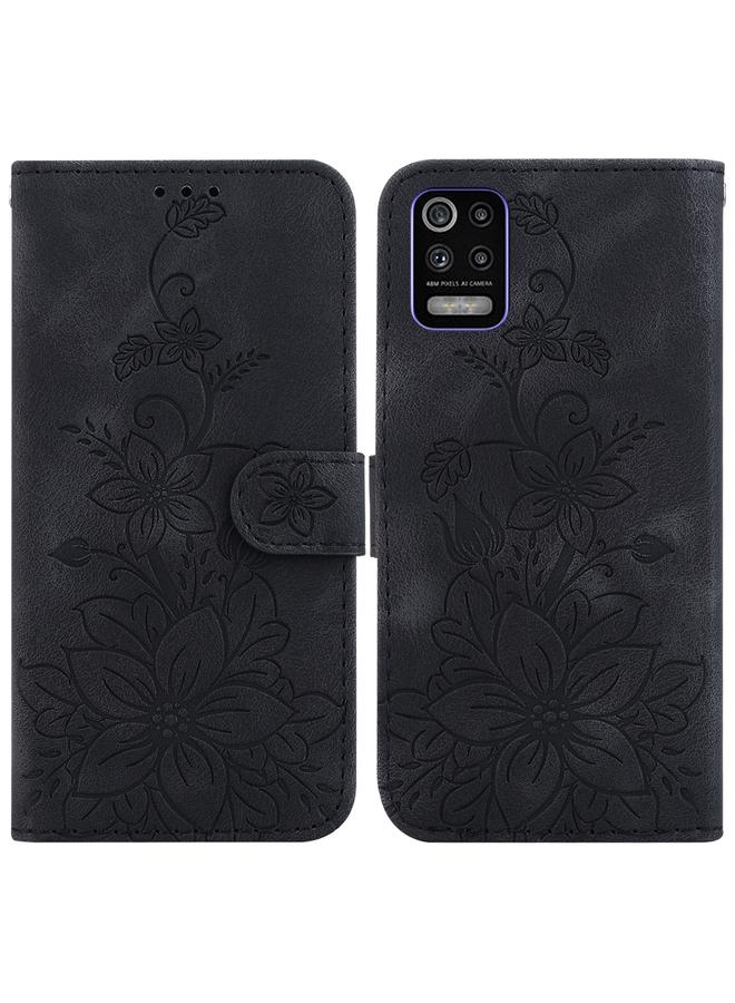 اس-توب جراب لهاتف LG K52 / K62 / Q52 جراب هاتف جلدي منقوش بنقشة زنبق - Image 1