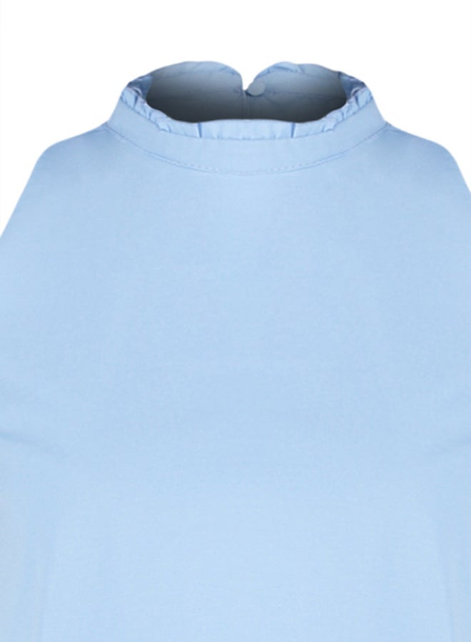 Blue Relaxed Fit Sleeveless Mini Woven Dress