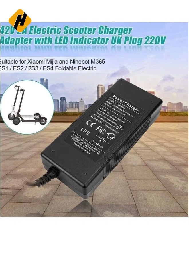 HuHa - Electric Scooter Charger, 42V 2A Power Adapter Charger, with LED Charging Indicator for Xi-ao-mi Mi-jia Nine-bot M365 ES1 / ES2 / 2S3 / ES4 - Image 1
